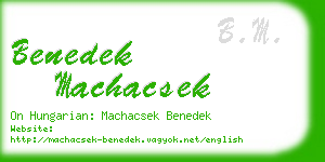 benedek machacsek business card